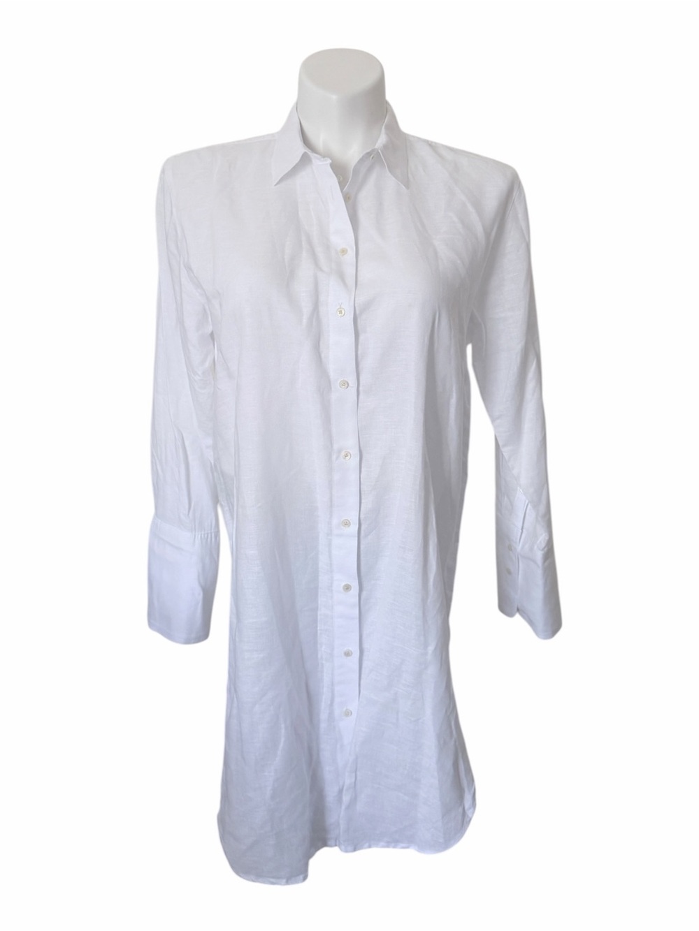 J. Crew Linen Cotton Blend Coverup Shirt Dress Size Medium - Picture 3 of 9